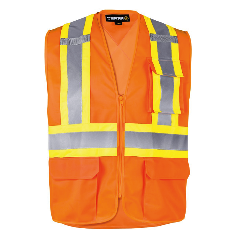 VESTE DE SÉCURITÉ HAUTE VISIBILITÉ AVEC FERMETURE À GLISSIÈRE